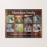Rustikales Foto-Collage mit Monogramm 8 Fotos Puzzle<br><div class="desc">Familiäre Foto Collage von 8 Fotos mit Monogramm Puzzle. Sie können es personalisieren und Ihre schönsten Fotos und Namen und Text hinzufügen. Großer Spaß !</div>