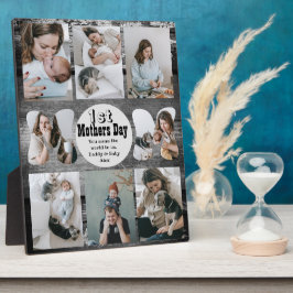 Rustikales Foto Collage Plaque zum ersten Mutterta Fotoplatte