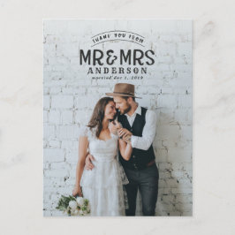 Rustikales Foto danke Ihnen Hochzeitsankündigung Ankündigungspostkarte