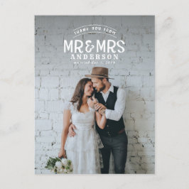 Rustikales Foto danke Ihnen Hochzeitsankündigung Ankündigungspostkarte