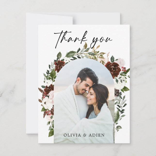 Rustikales Foto Dankeskarte (Vorderseite)