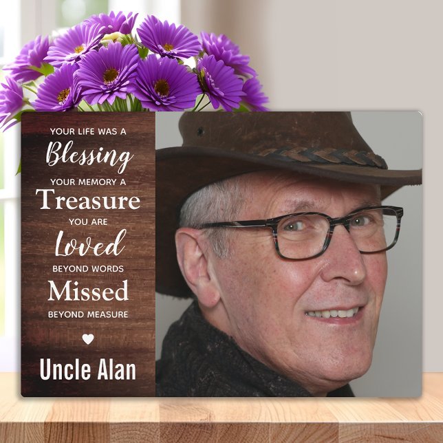 Rustikales Foto der Holzfamilie bewahren Gedenkstä Fotoplatte (Von Creator hochgeladen)