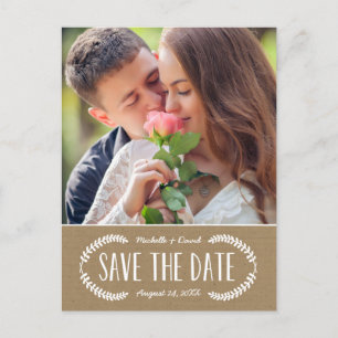 Rustikales Foto der Kraft Save the Date Ankündigungspostkarte