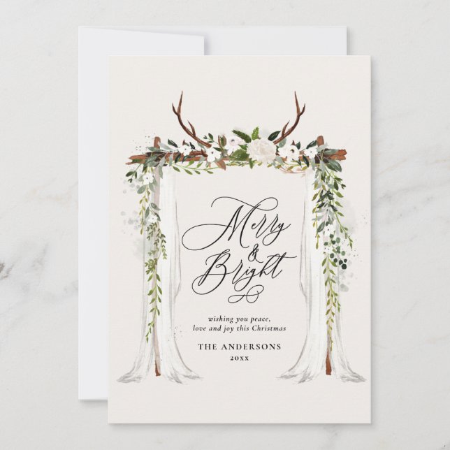 Rustikales Foto fröhlich und strahlend schicke Tau Save The Date (Vorderseite)