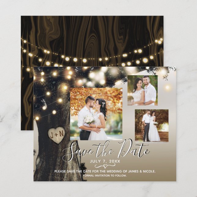 Rustikales Foto für Baum und Saitenleuchten Save t (Vorne/Hinten)