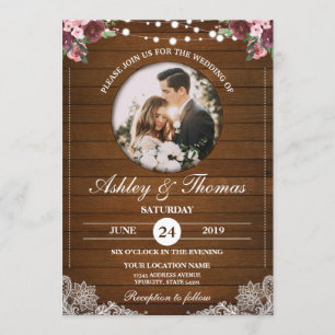 Rustikales Foto für Blumenzwiebeln Einladung