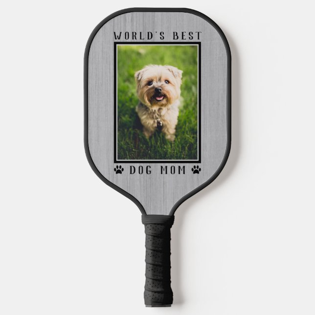 Rustikales Foto für die beste Mama von Hunden Pickleball Schläger (Vorderseite)