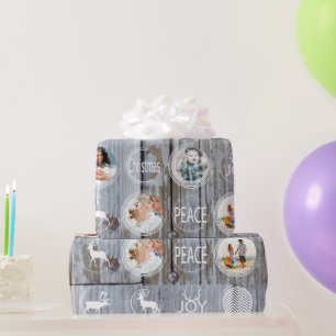 Rustikales Foto für die Weihnachtszeit im Barnholz Geschenkpapier