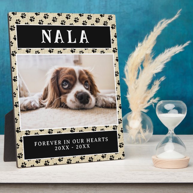 Rustikales Foto für Haustiere Paw Prints Pink Memo Fotoplatte (Seite)