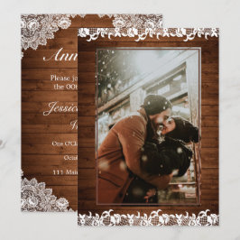 Rustikales Foto für Hochzeitsfeiern Einladung