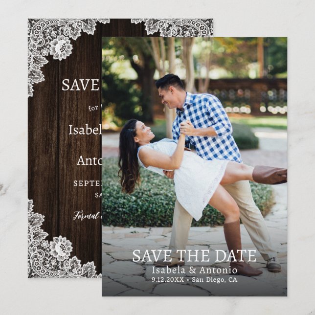 Rustikales Foto für Hochzeitsfeiern Save The Date (Vorne/Hinten)