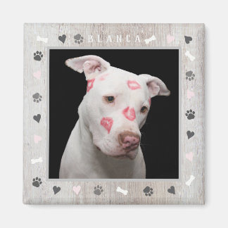 Rustikales Foto für Hunde und personalisieren Magnet
