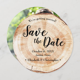 Rustikales Foto - Hochzeit Save the Date Einladung