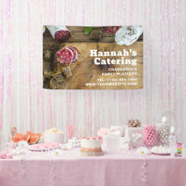Rustikales Foto Holzpappe Charcuterie Catering Banner