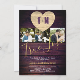 Rustikales FOTO lädt zu Lila Paarfeiern ein Einladung