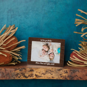 Rustikales Foto mit Personalisiertem Holznamen Pla Fotoplatte