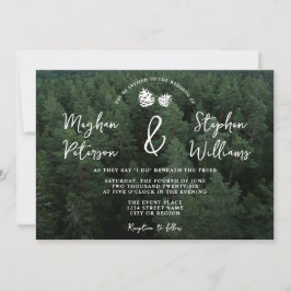 Rustikales Foto mit Pinecones Natur Hochzeit Einladung