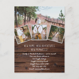 Rustikales FOTO Neue Zuhause Wir verschoben Änderu Postkarte