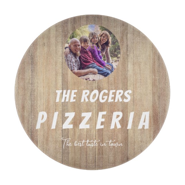 Rustikales Foto Pizzeria Cutting Board Schneidebrett (Vorderseite)