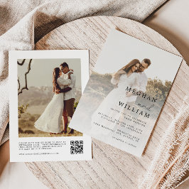 Rustikales Foto QR Code Einladung Hochzeit