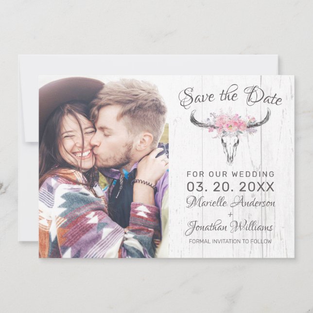 Rustikales Foto Save The Date (Vorderseite)