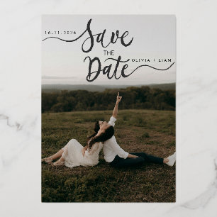 Rustikales Foto Save the Date Karte   Bearbeitbare