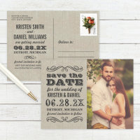 Rustikales Foto Save the Date | Vintage Typografie