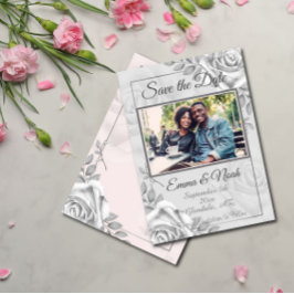 Rustikales Foto-Template für die Rose Save the Dat Ankündigung