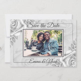 Rustikales Foto-Template für die Rose Save the Dat Date