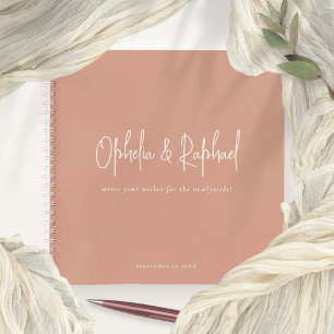 Rustikales Foto Terracotta Boho Wedding Gästebuch Notizbuch