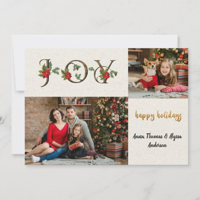 Rustikales Foto Weihnachtskarte Feiertagskarte (Vorderseite)