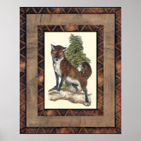 Rustikales Fox Stepping auf einem Baumstamm