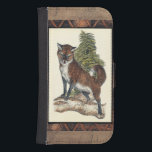Rustikales Fox Stepping auf einem Baumstamm Samsung S4 Geldbeutel Hülle<br><div class="desc">Dieser rustikale Ausdruck illustriert einen Fuchs vor einem Kiefernbaum. Die Farben sind in sanften Pastellfarben gehalten,  und das Bild hat traditionelle Motive im braunen Gama. Dieses Design wäre eine perfekte Ergänzung zu Ihrer Landhausdekoration.</div>