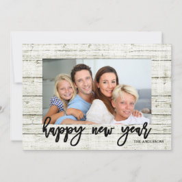 Rustikales Frame Happy New Year Script Holiday Fot Feiertagskarte