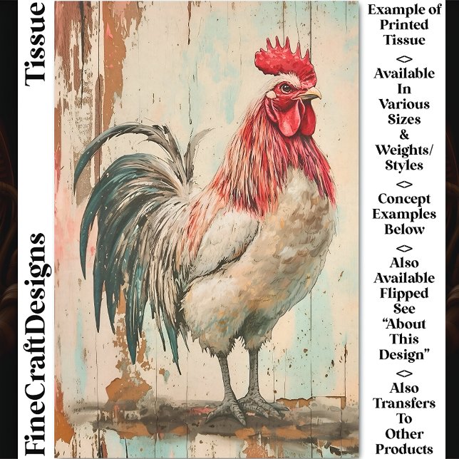 Rustikales französisches Bauernhaus Rooster DB6R D Seidenpapier (Von Creator hochgeladen)