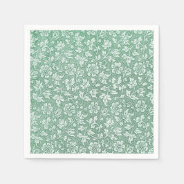 Rustikales französisches Vintag Sage Green Floral  Serviette
