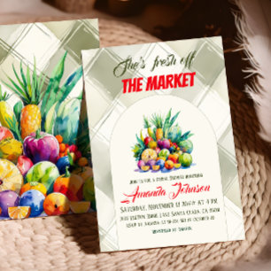 Rustikales Fresh off Market Farm Brautparty Einladung