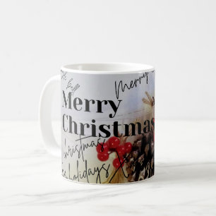 Rustikales Frohe Weihnachten Kaffeetasse