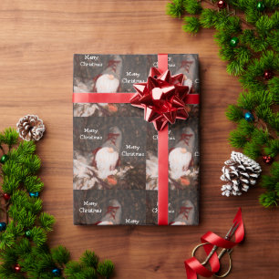 Rustikales fröhliches Weihnachtsgebirge Vintages Geschenkpapier