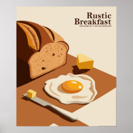 Rustikales Frühstück - Vintag Food Art Poster
