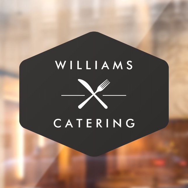 Rustikales Gabelklemme-Logo Fensteraufkleber (Blatt 2)