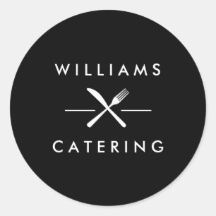 Rustikales Gabelklemme-Logo Runder Aufkleber