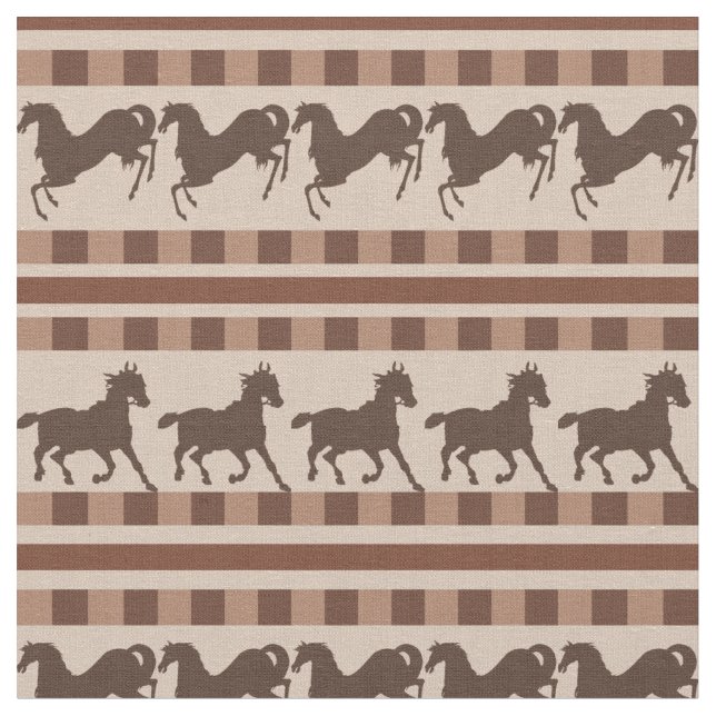 Rustikales Galloping-Pferdemuster Stoff (Nahaufnahme)