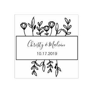 Rustikales Gartenlogo Save the Date Seltenheit Gummistempel