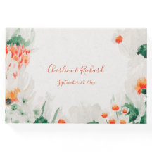 Rustikales Gästebuch Orange Forest Green