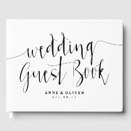 Rustikales Gästebuch Schwarz und Weiß