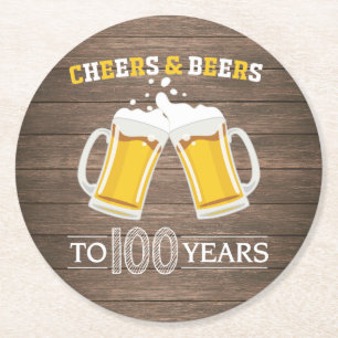 Rustikales Gebet und Bier bis 100 Jahre Runder Pappuntersetzer