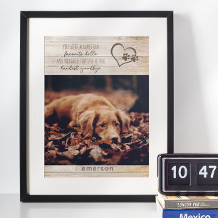 Rustikales Gedenkfoto für Hunde Poster