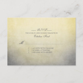 Rustikales Gelb und Bohemisches Hochzeitsszenario RSVP Karte