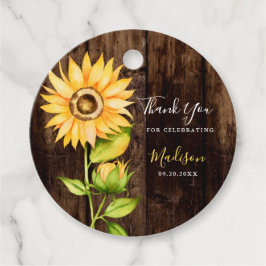 Rustikales Gelbblütenblüten Kindergeburtstag Party Geschenkanhänger